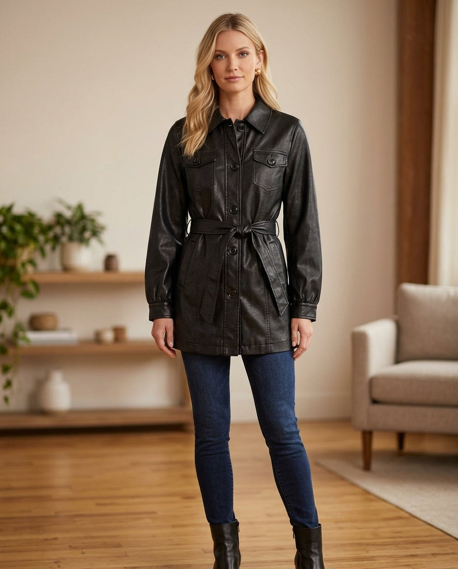 Vegan Belted Jacket