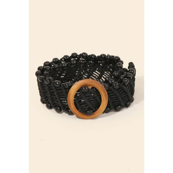 Hand Crocheted Beaded Belt