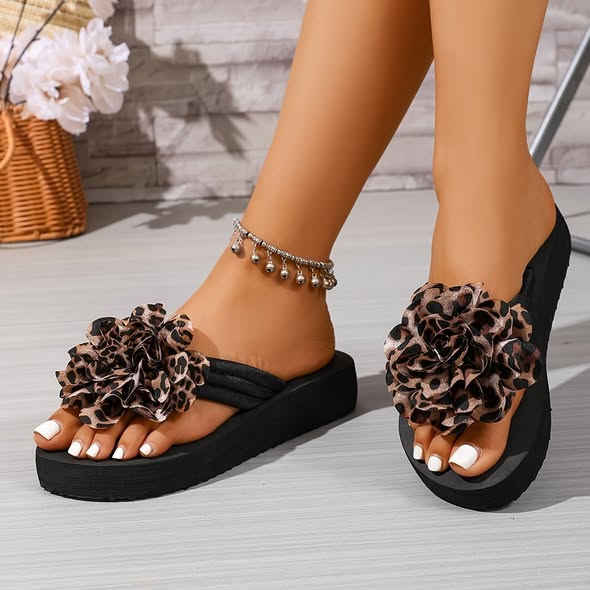 Fun Leopard Flip Flops