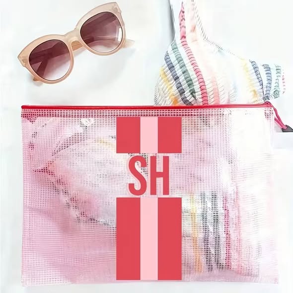 Personalized Mesh Zip Bag