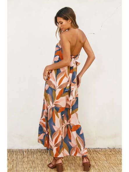 Maxi Length Back Tie dress