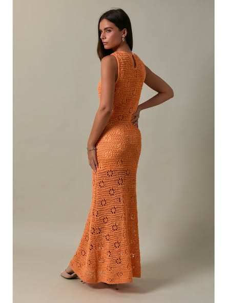 Sunset Crochet Maxi Dress