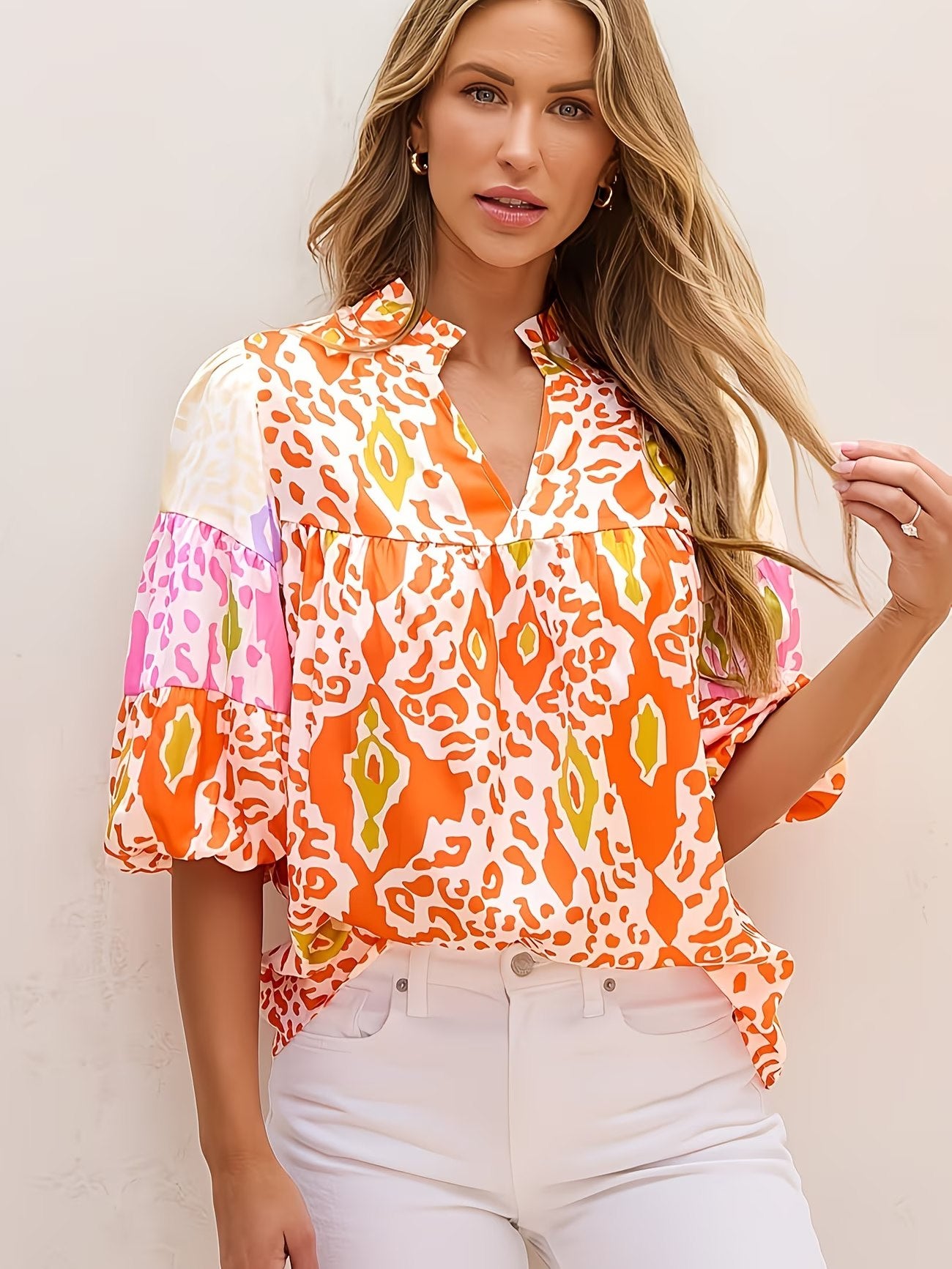 Mixed Print Blouse
