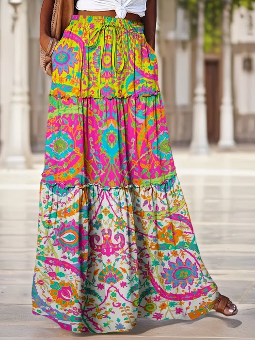 Colorful Tiered Skirt