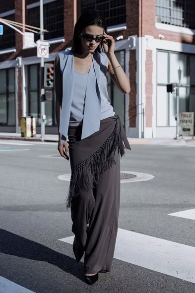 Fringe Waist Wrap Pant