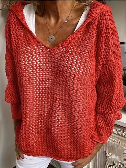 Open Weave Hoodie