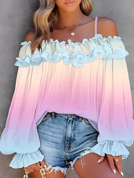 Ombre Ruffle Top