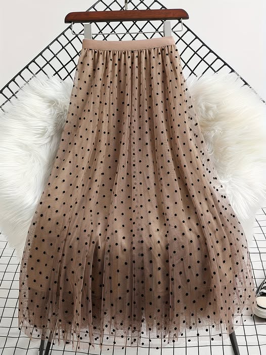 Mesh Dot Skirt