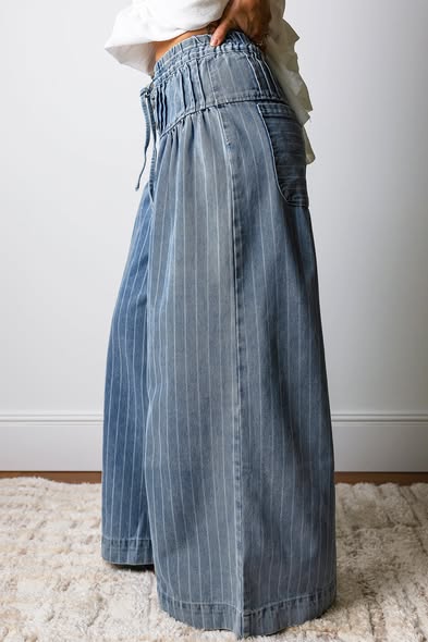Pinestripe Wide Leg Pant