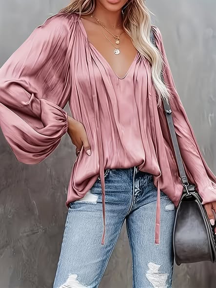 Satin Pleated Blouse