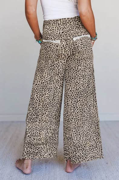 Wide Leg Leopard Pants