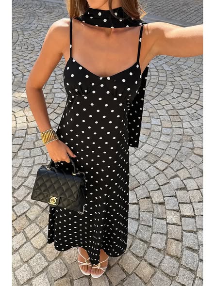 Polka Dot Scarf Dress