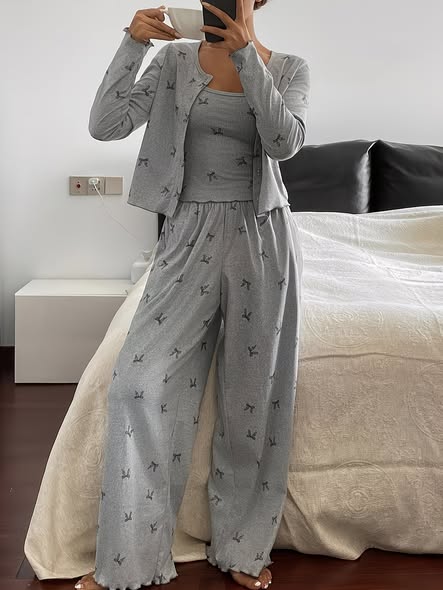 Bow Print Lounge Set
