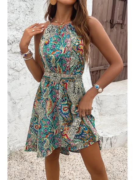 Paisley Halter Dress