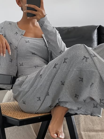Bow Print Lounge Set