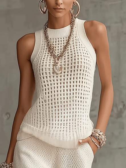 l Open-Knit Sweater Tank
