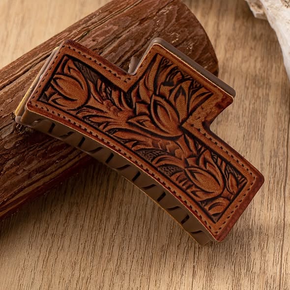 Vegan Leather Hair Clip