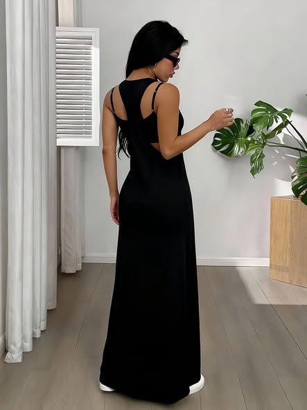 Jersey Knit 2 Piece Maxi Dress