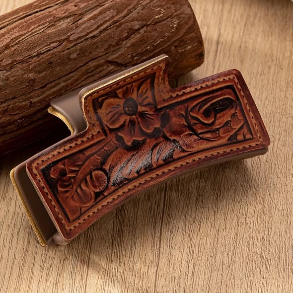Vegan Leather Hair Clip