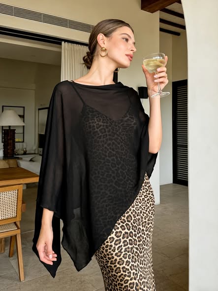 3/4 Sleeve Sheer Shawl