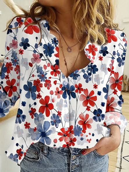 RWB Little Flower Blouse