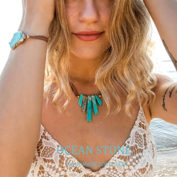 Turquoise Leather Necklace