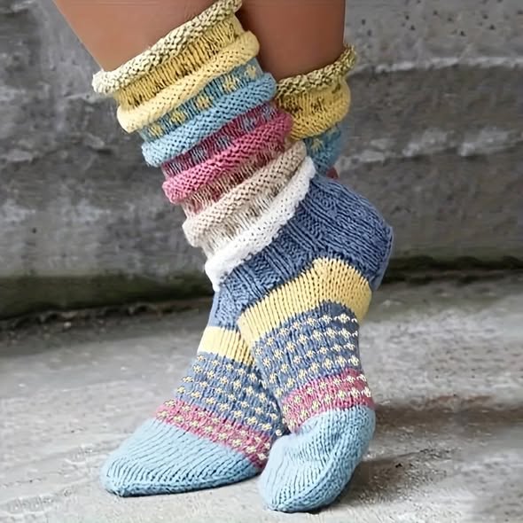 Colorful Cozy Stripe Socks