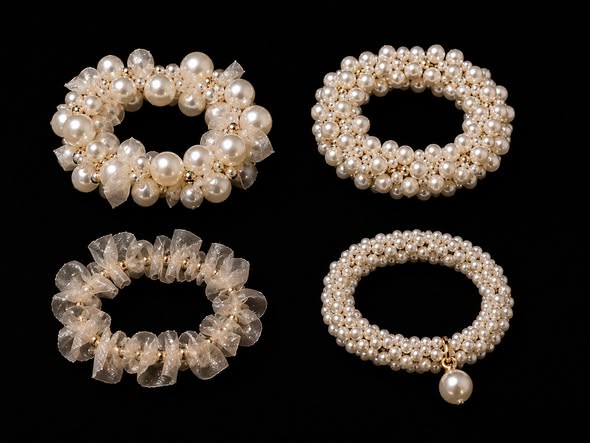 4 Pcs All Pearl Hair Bands