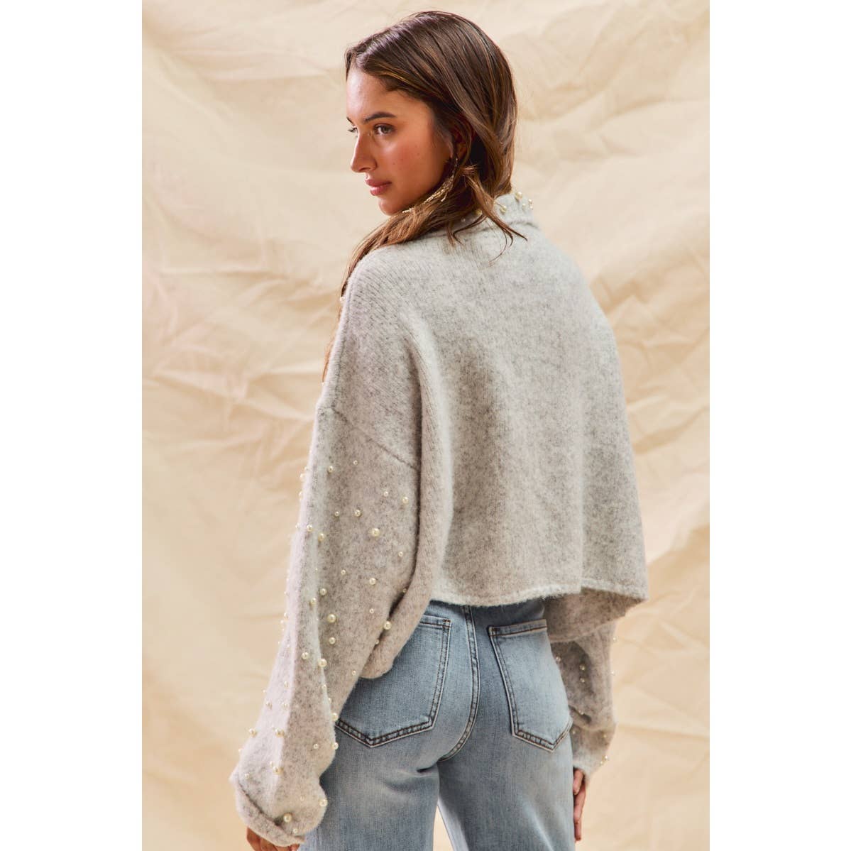 Pearl Embellished Holiday Cardigan