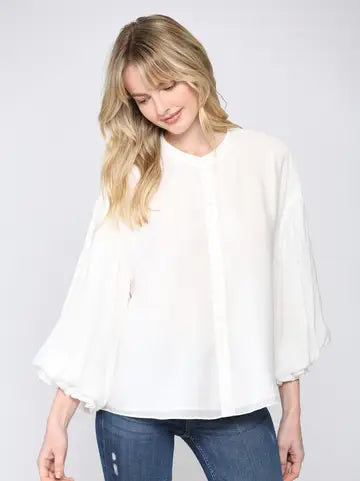 Puff Sleeve Button Down