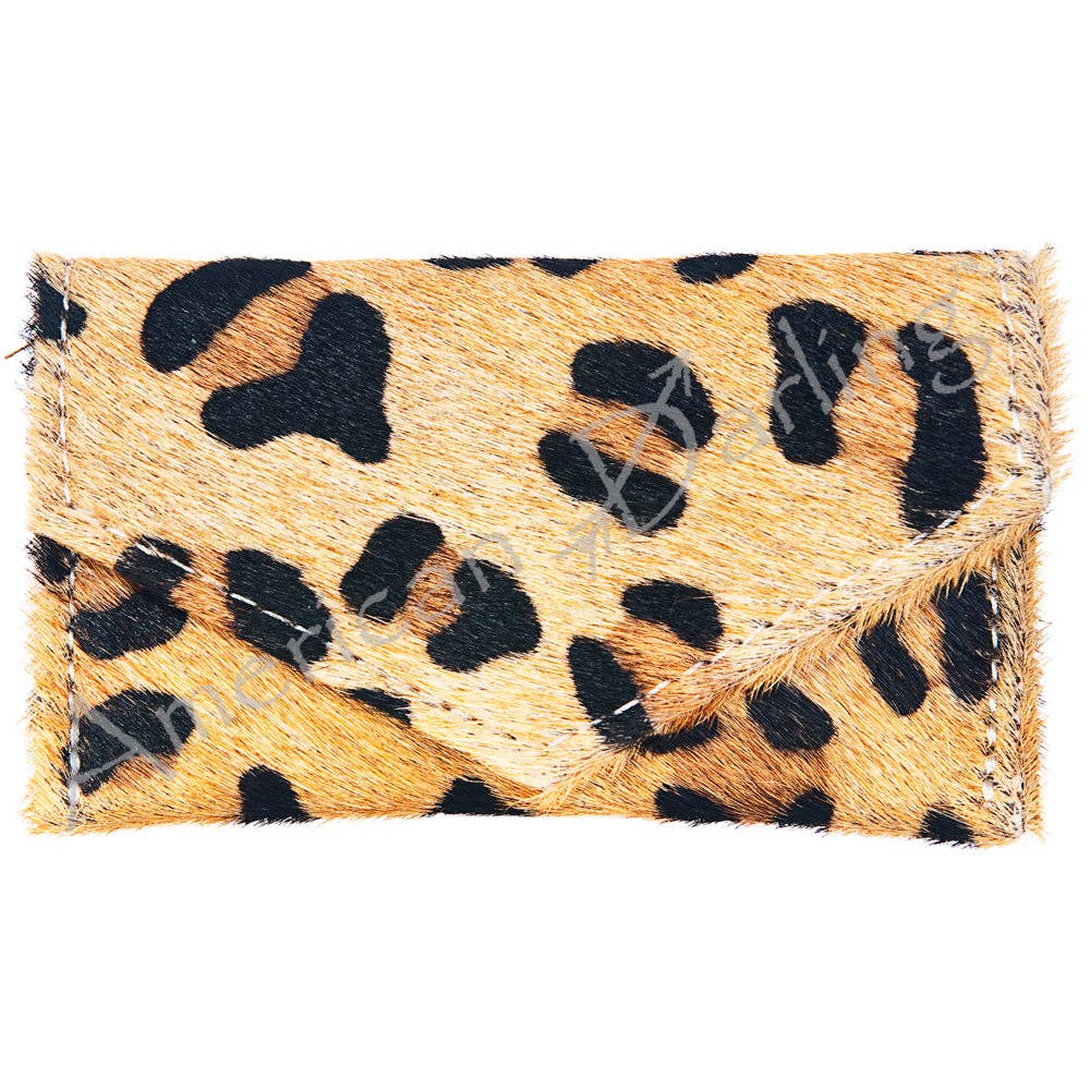 Envelope Hair-On Leather Coin Purse