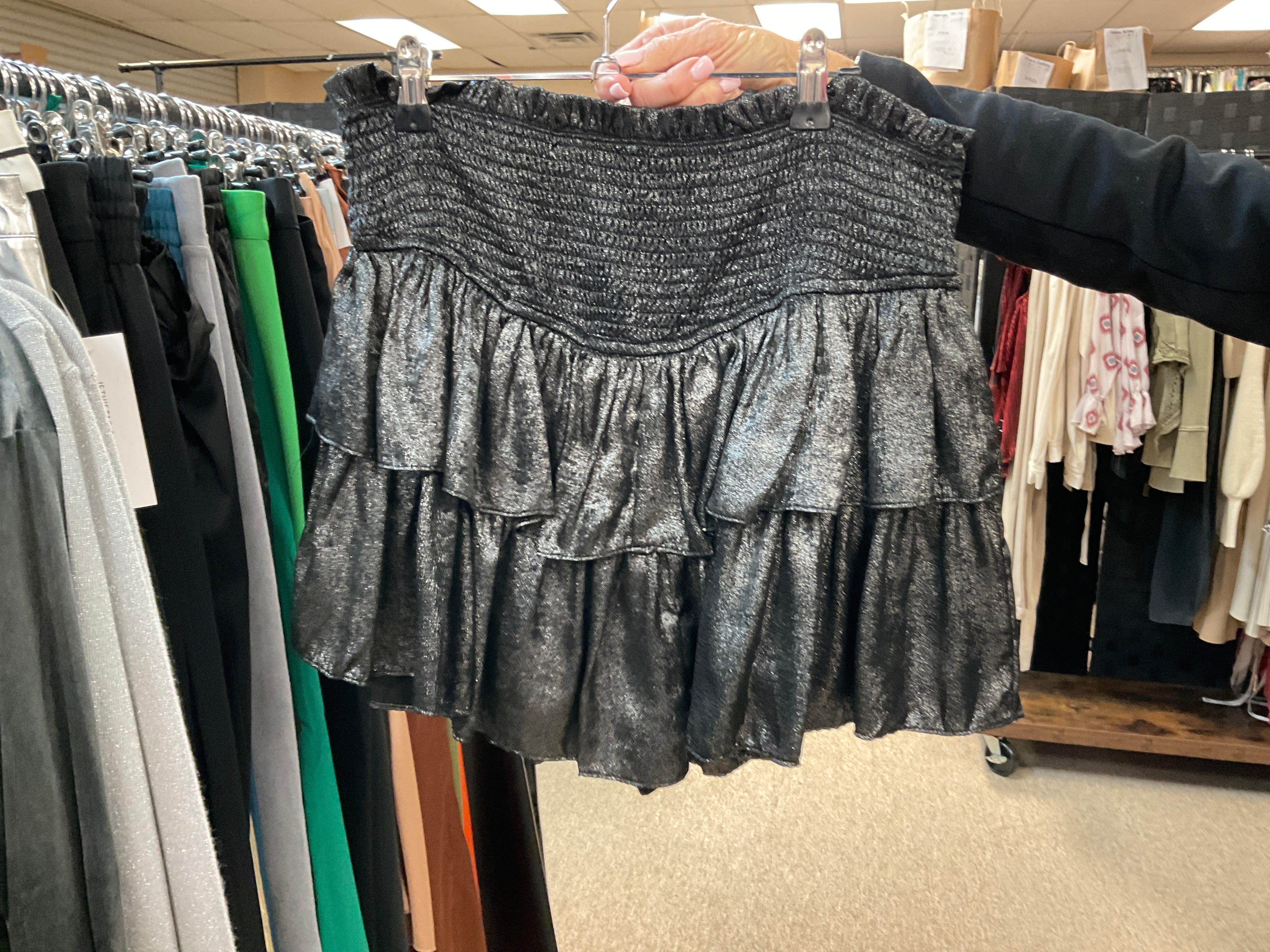 Ruffle Black Gitter Skort