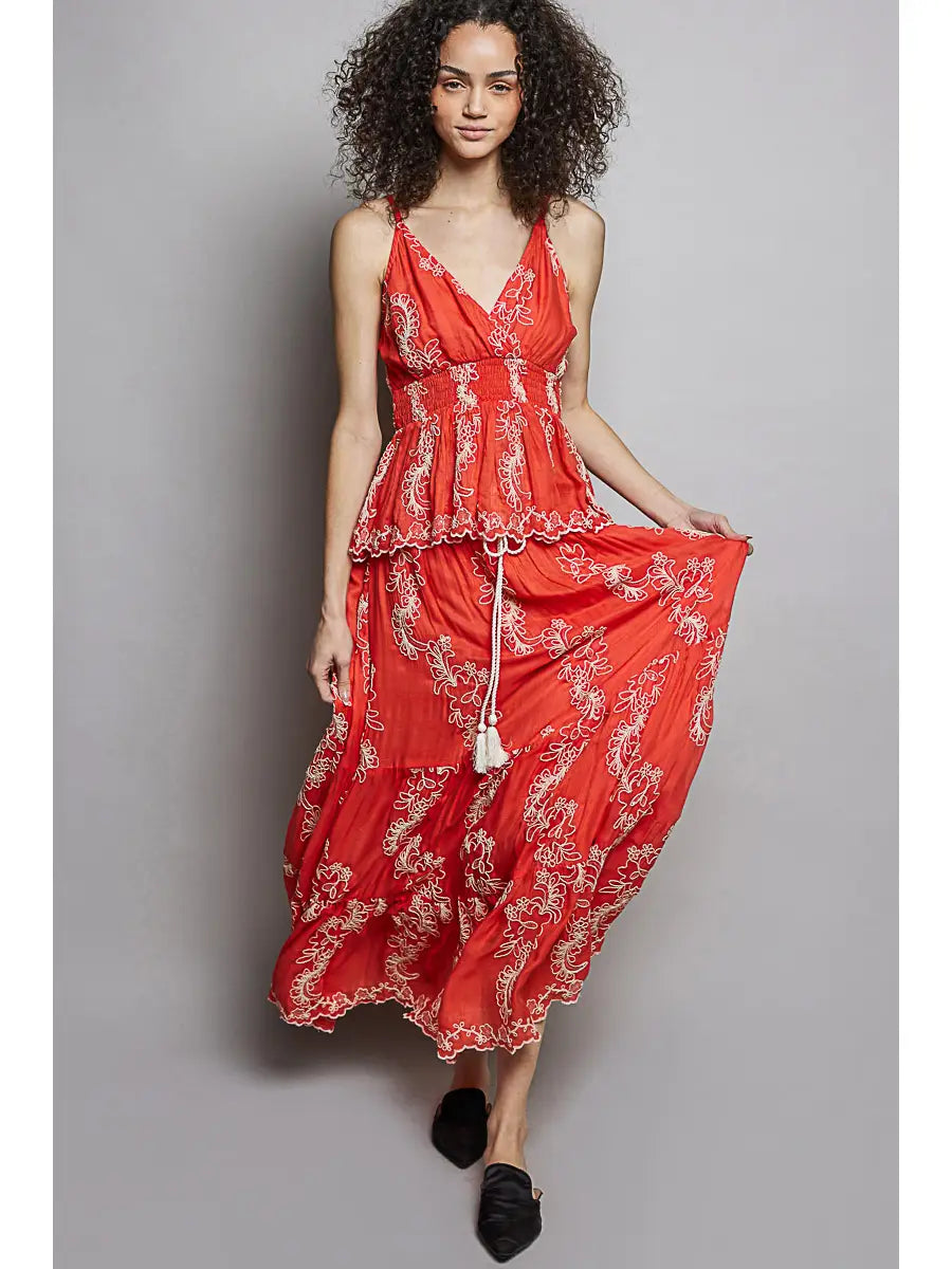 Embroidered Maxi Skirt