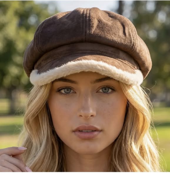 Sherpa Newsboy Cabbie Cap