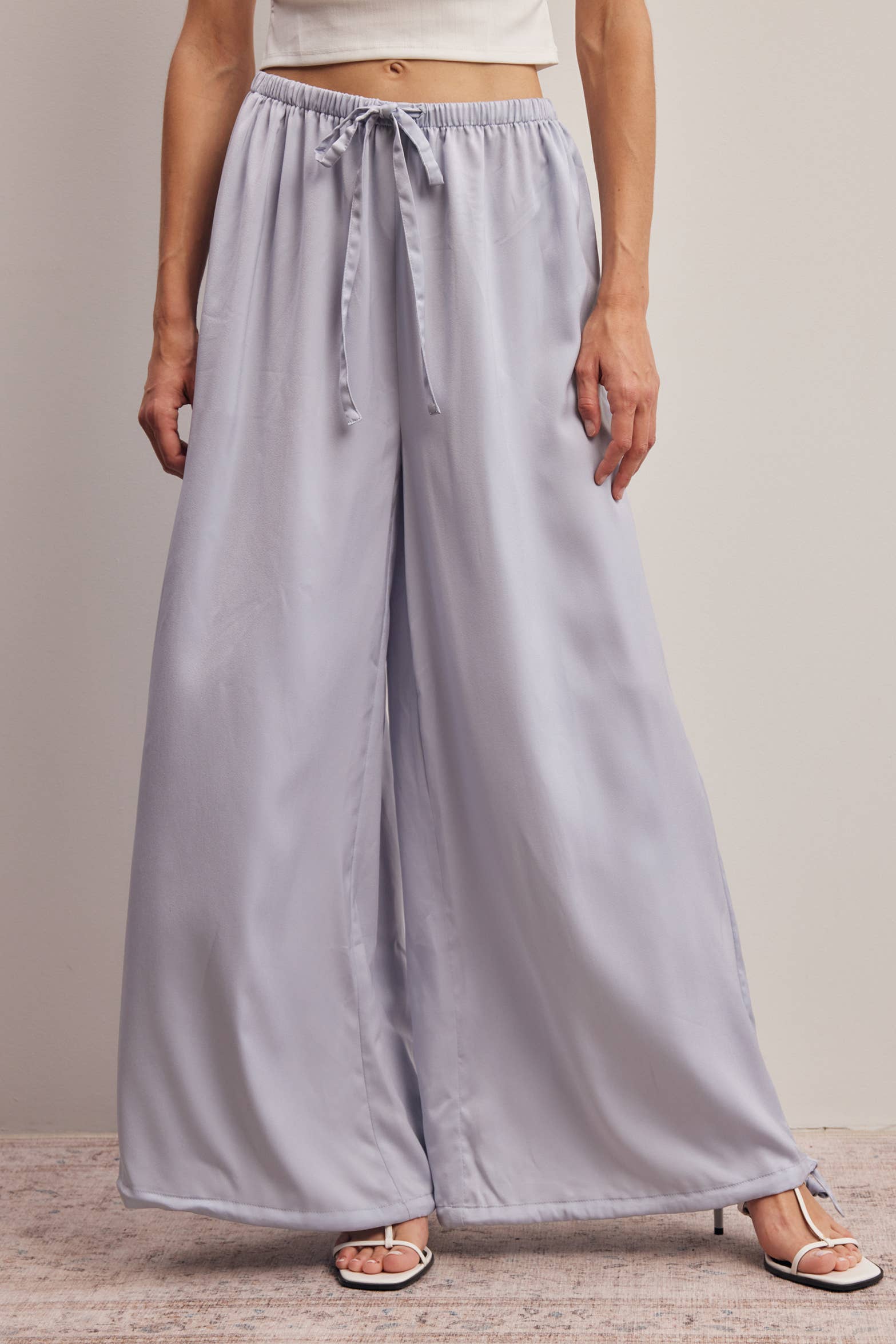 Convertible Wide Leg Tie Hem Pants FP0022