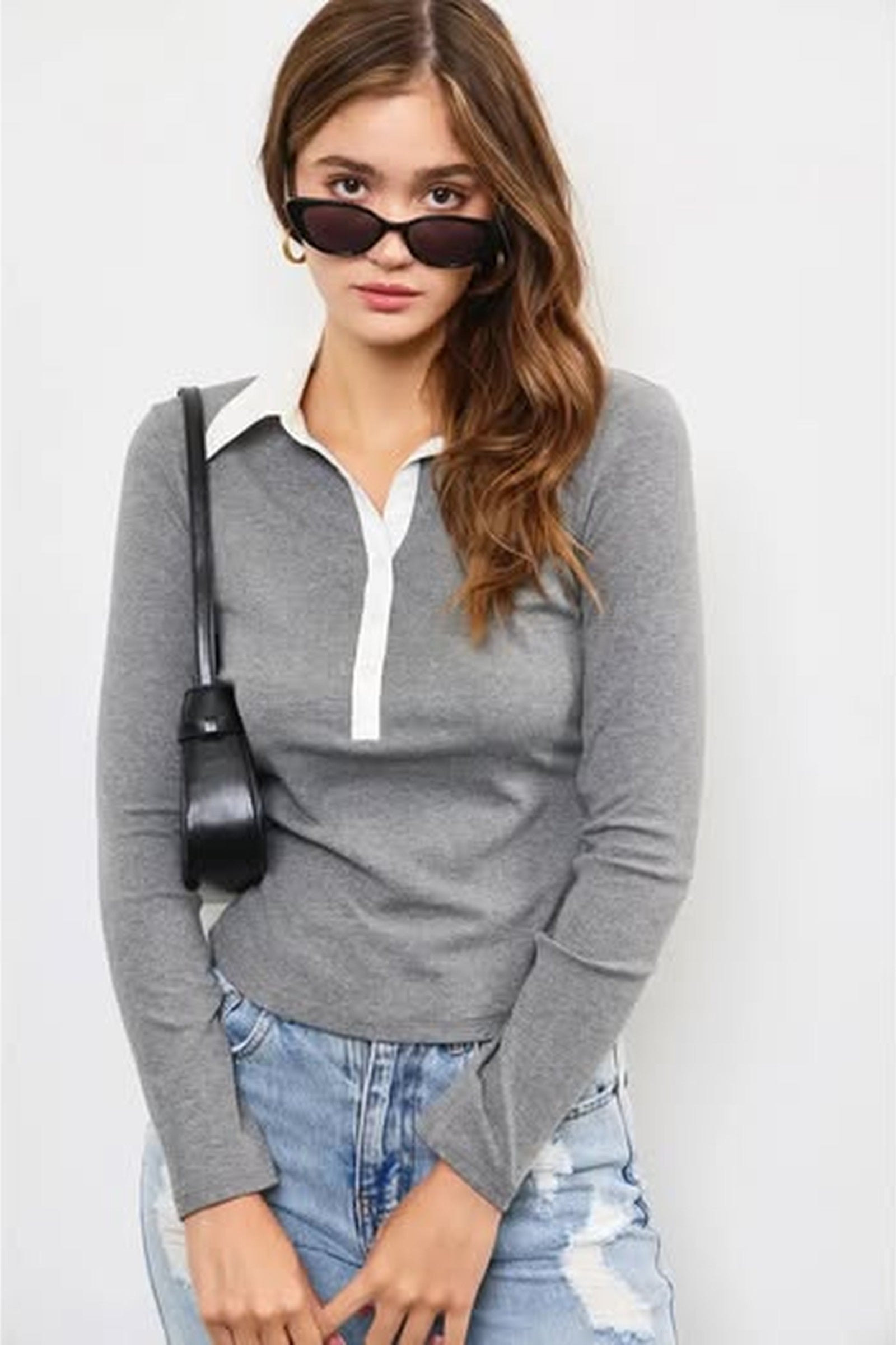 Collared Grey Sweater