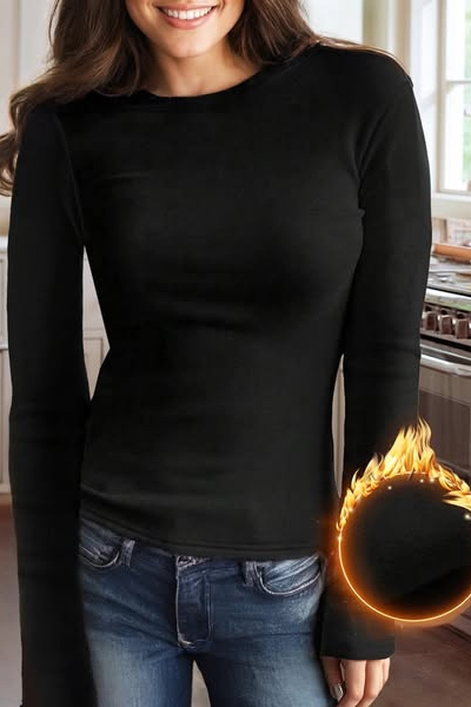 Fleece Lined Long Sleeve Sweater