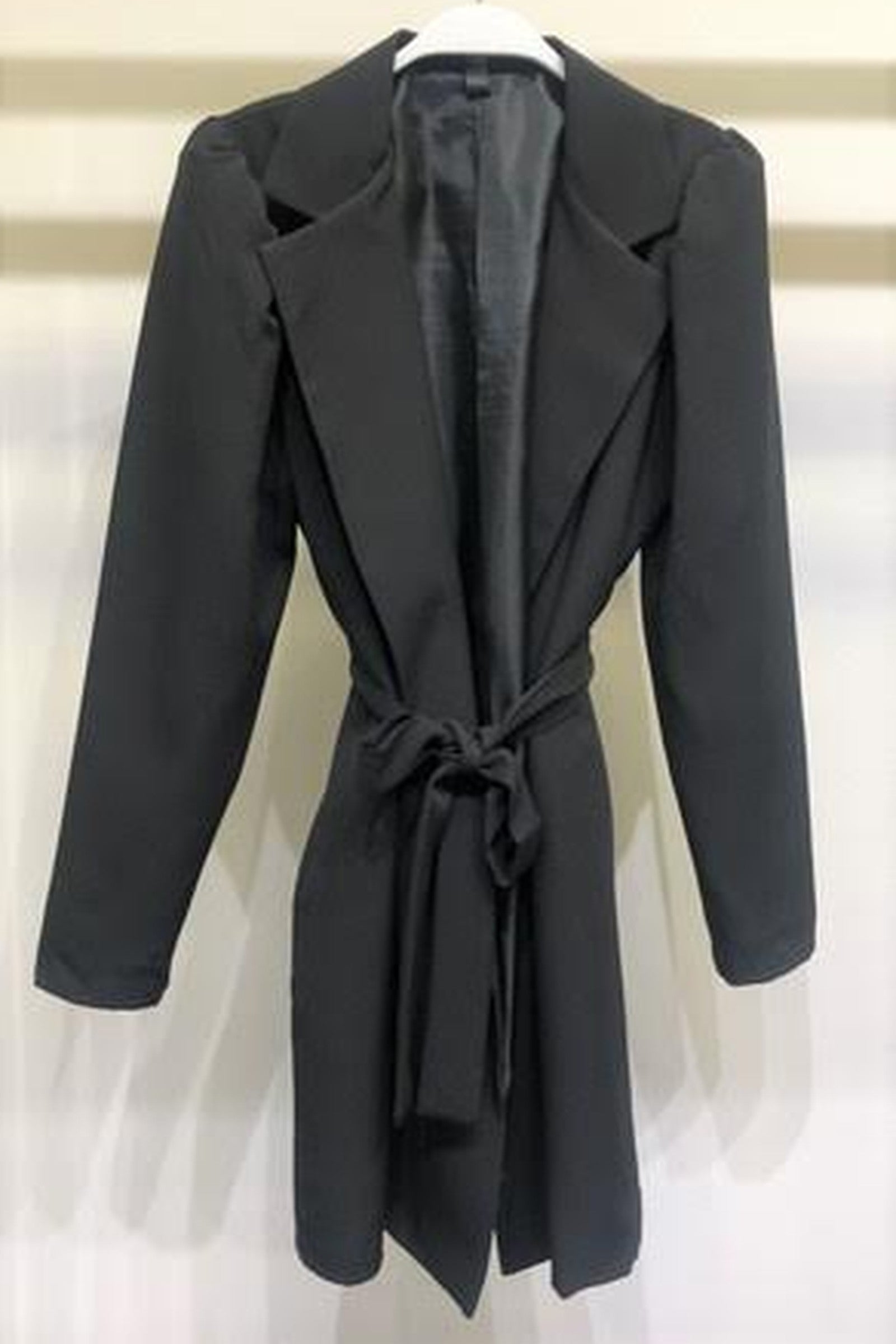 Tie Belt Long Jacket