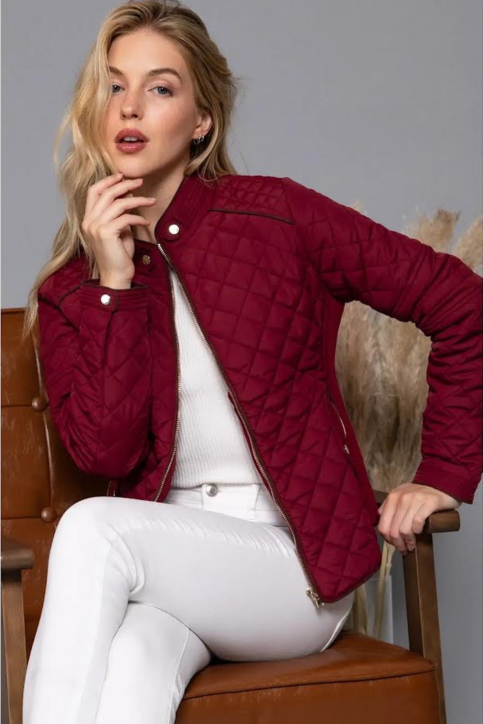 Suede Piping Rib Jacket