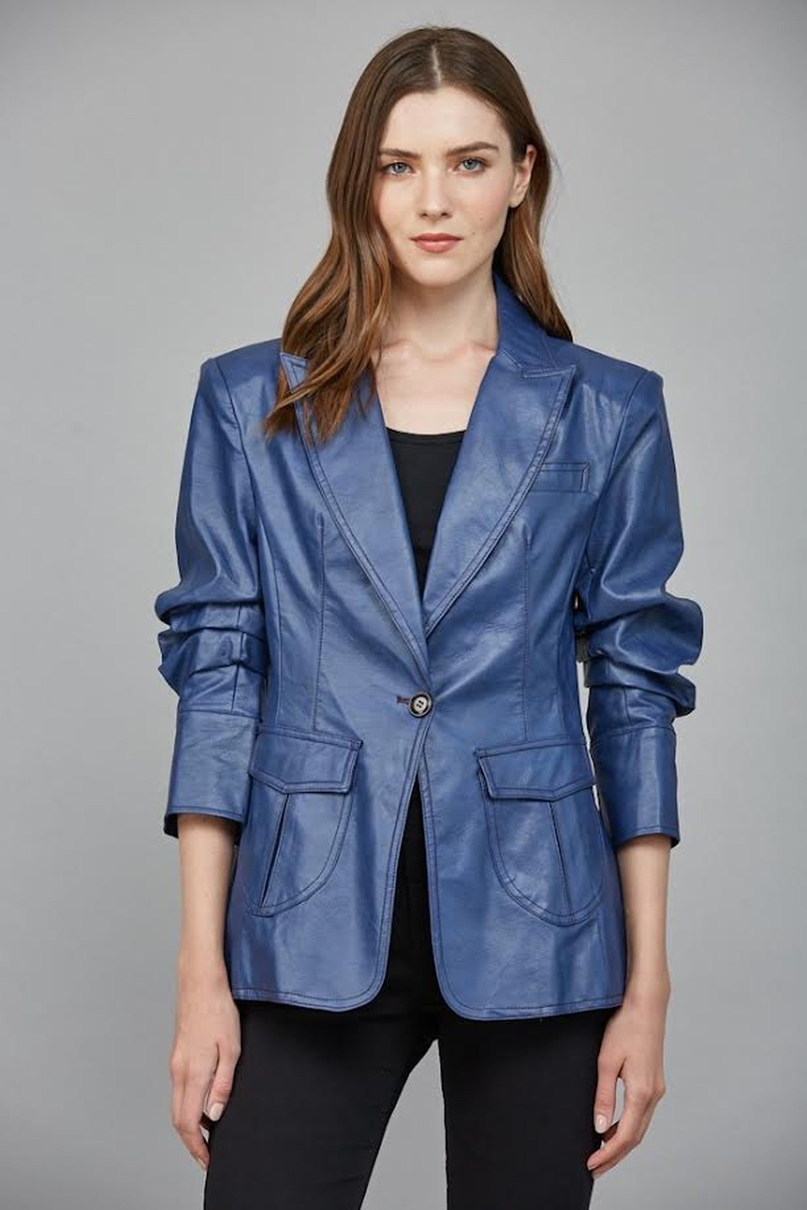 Faux Scrunched Sleeve Jacket