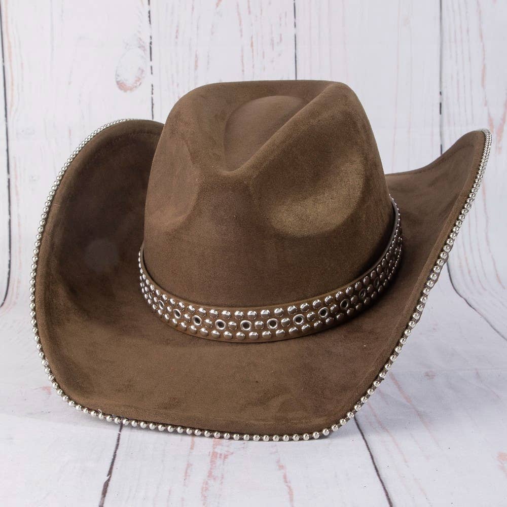 Studded Trim Western Cowboy Hat