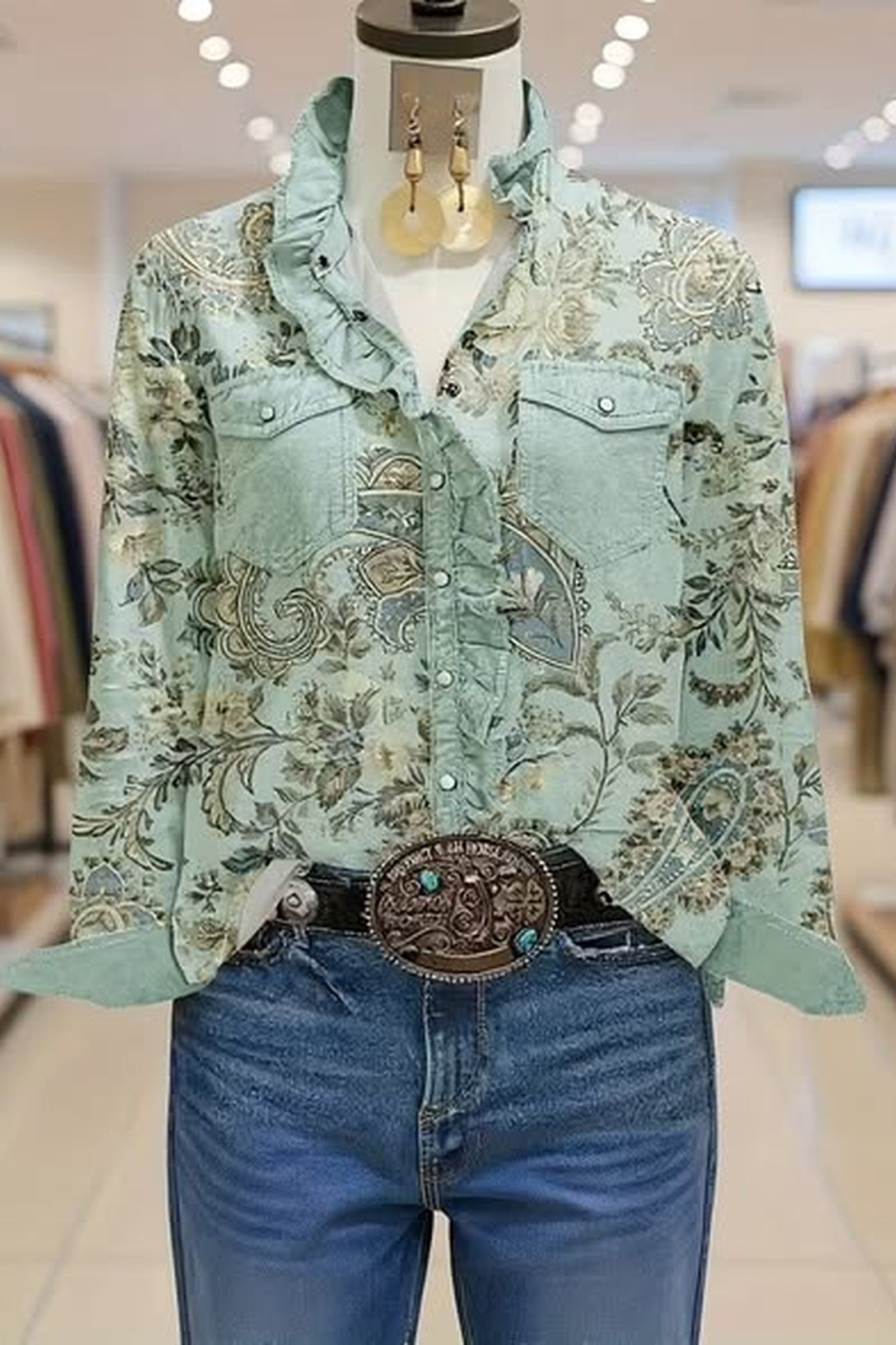 Western Ruffle Blouse