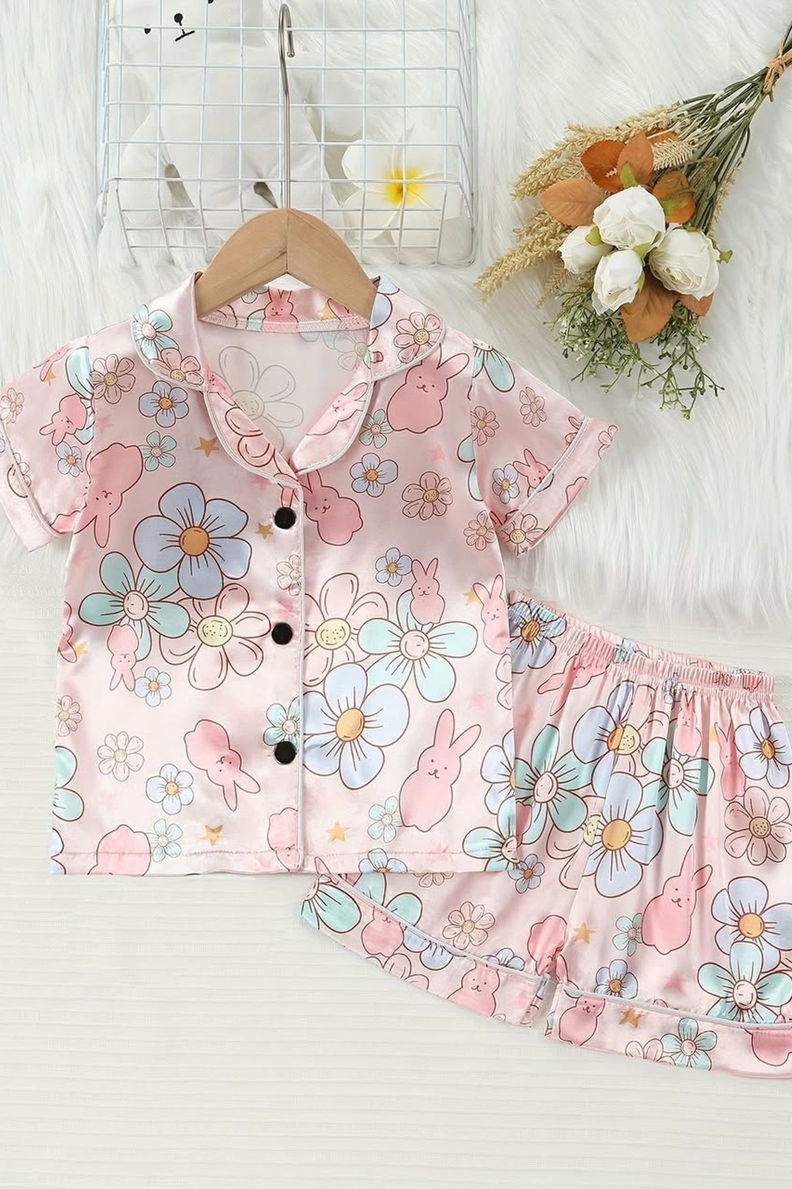 Baby Silky Flower Pajama Set