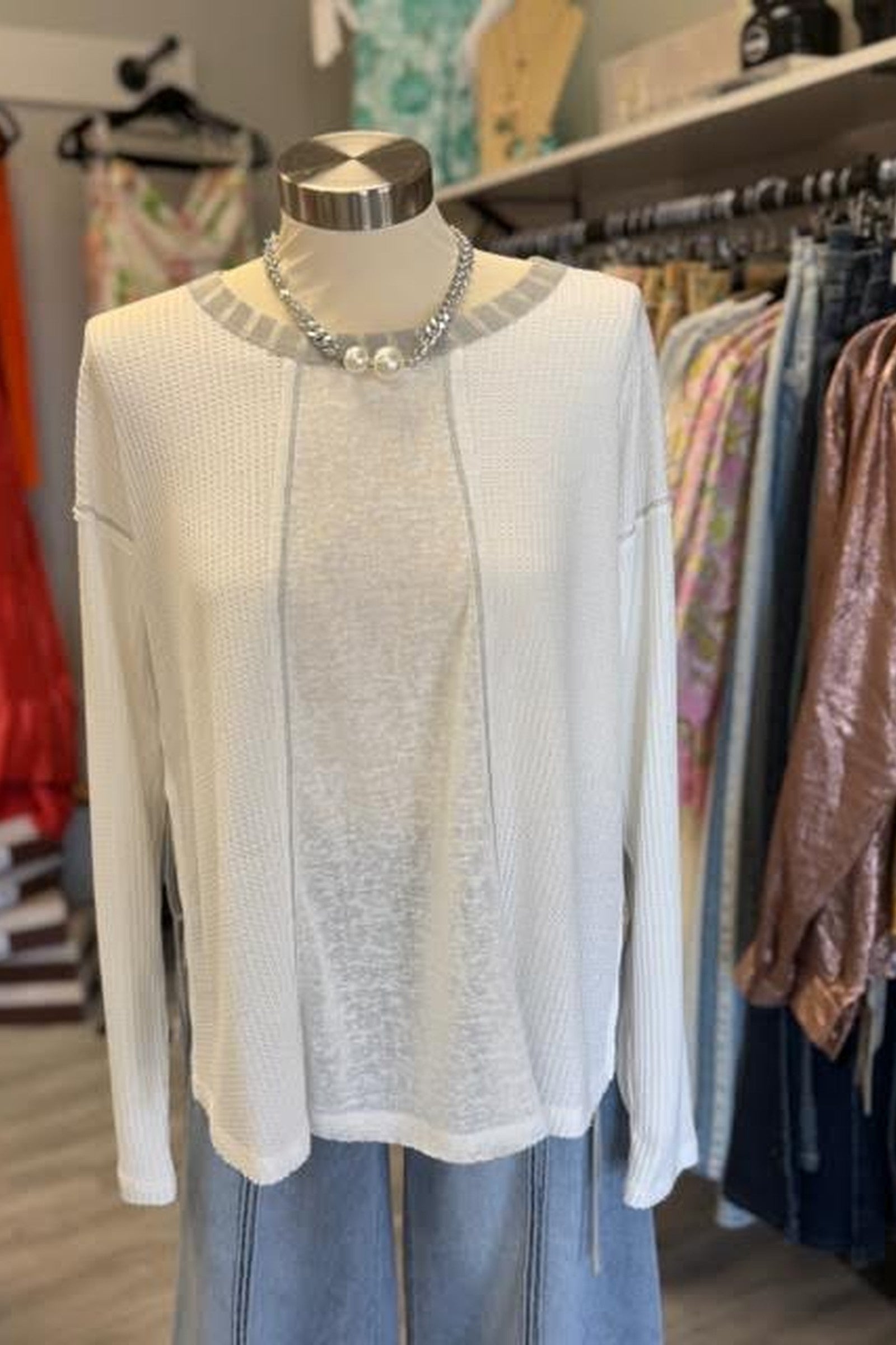 Side Slit Texured Top