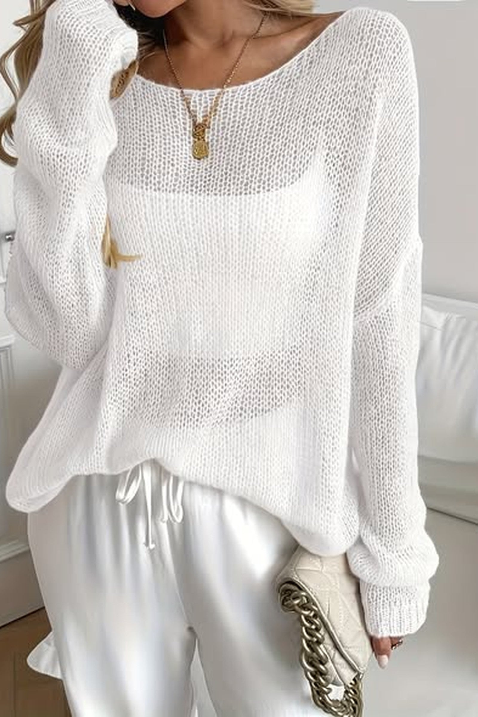 Open Weave Oversized Sweater