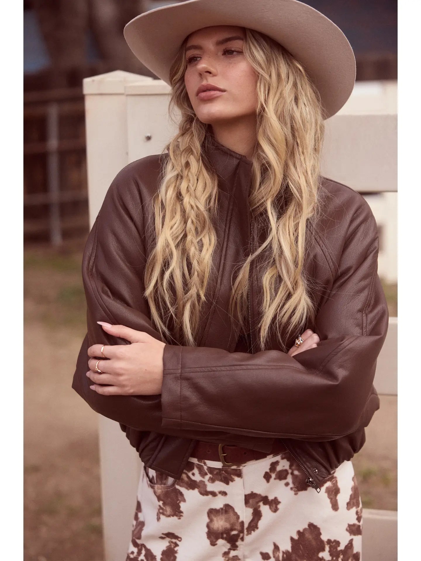 Vegan Leather Bomber Jacket