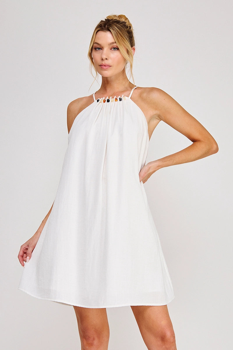 Beaded Linen Dress