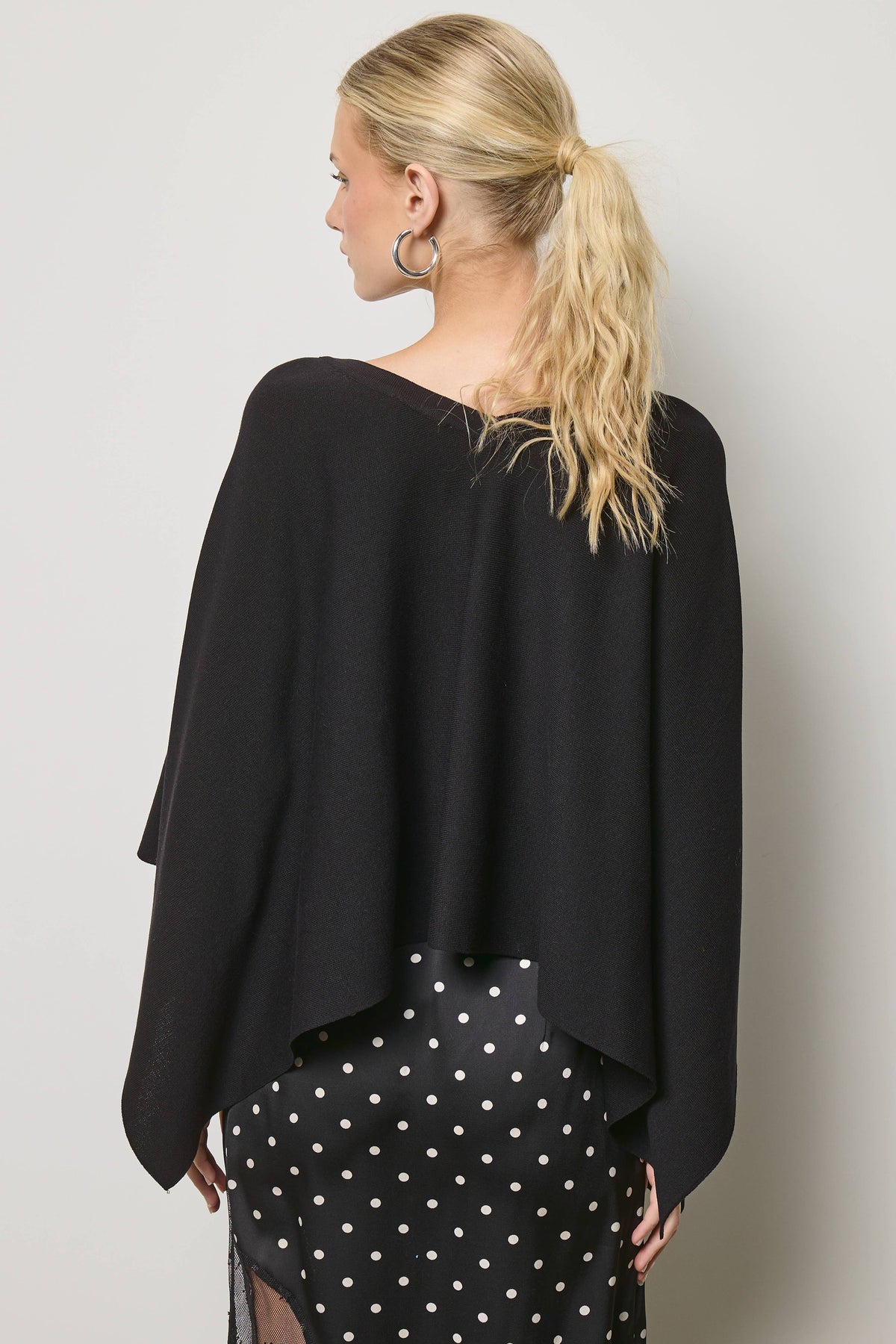 Asymmetric Knit Poncho Top