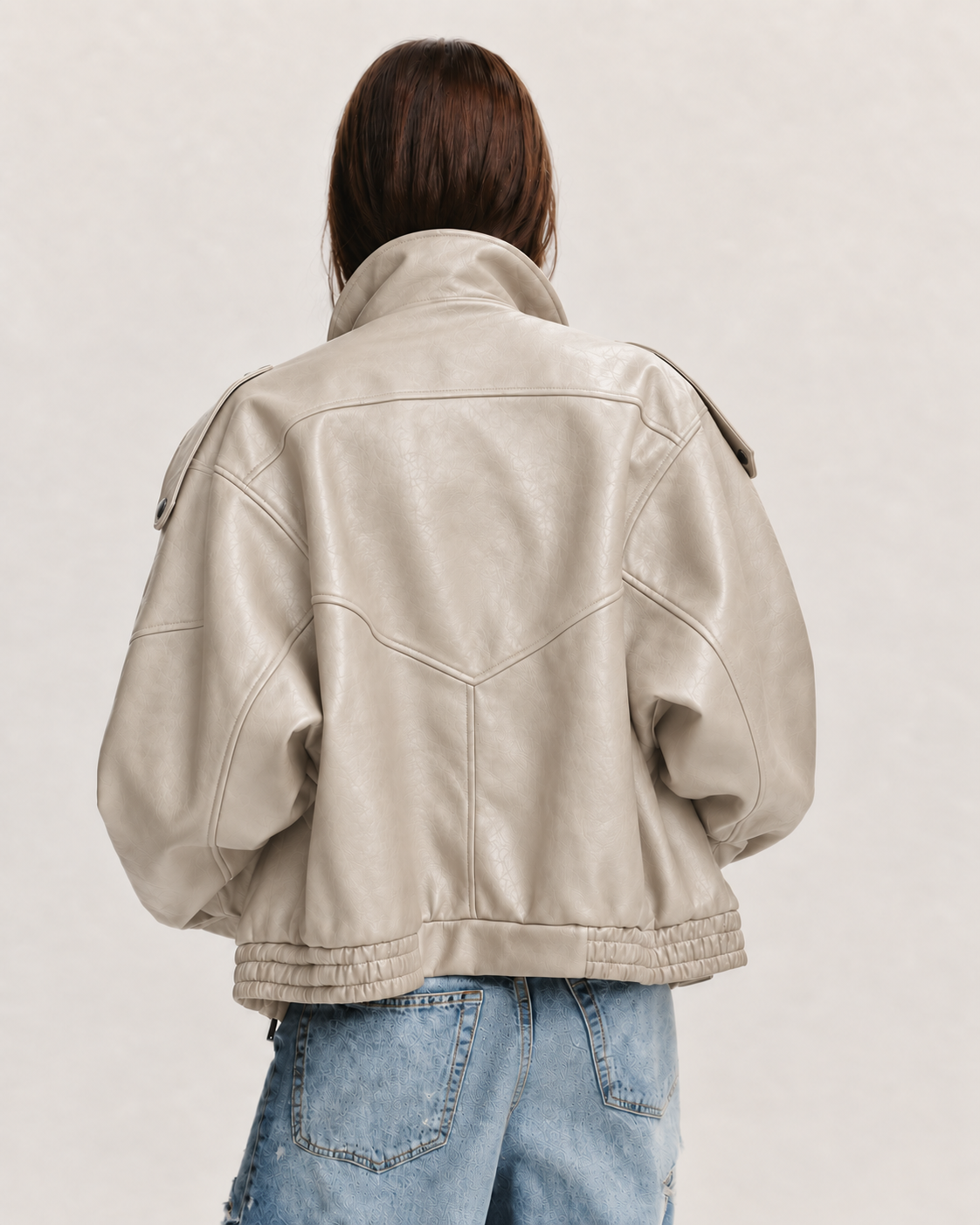 Oversized Leather Biker Jacket