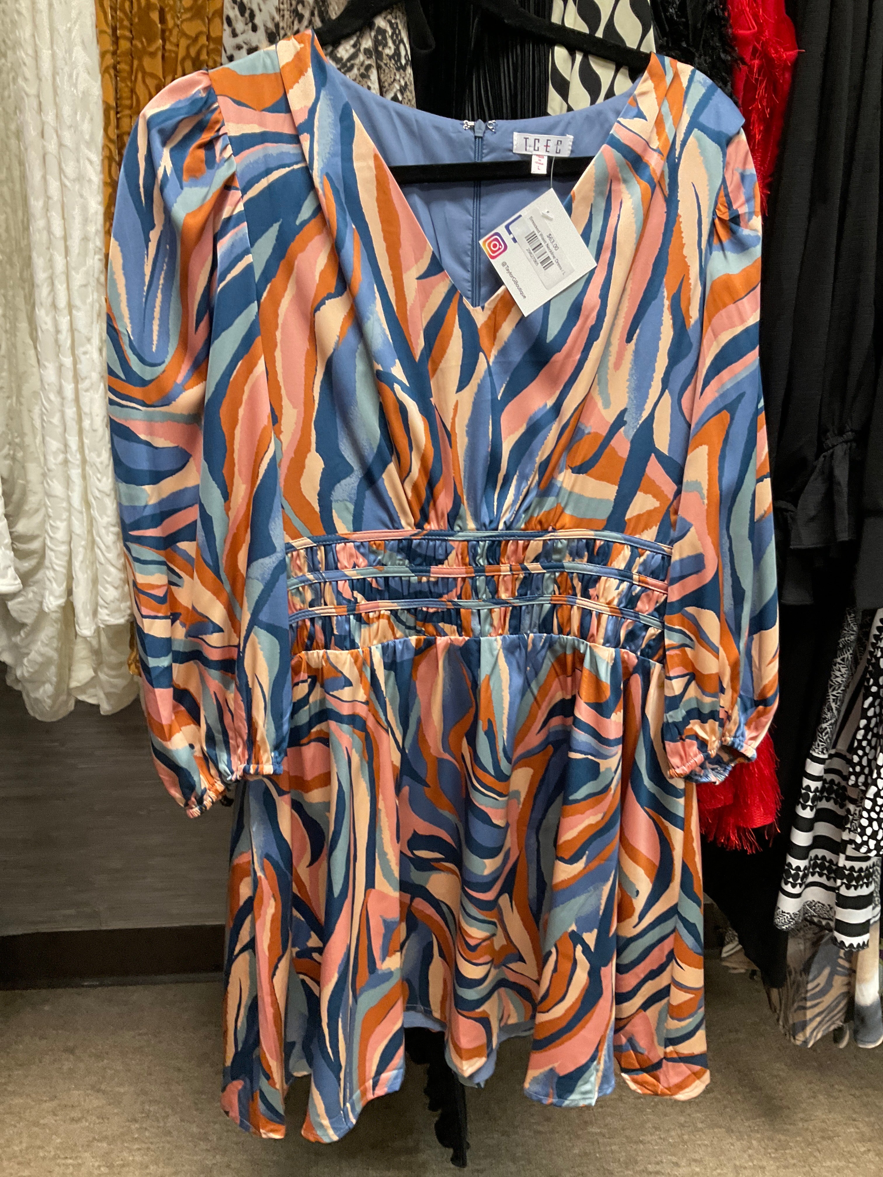 Smocked Waist Neckline Dress